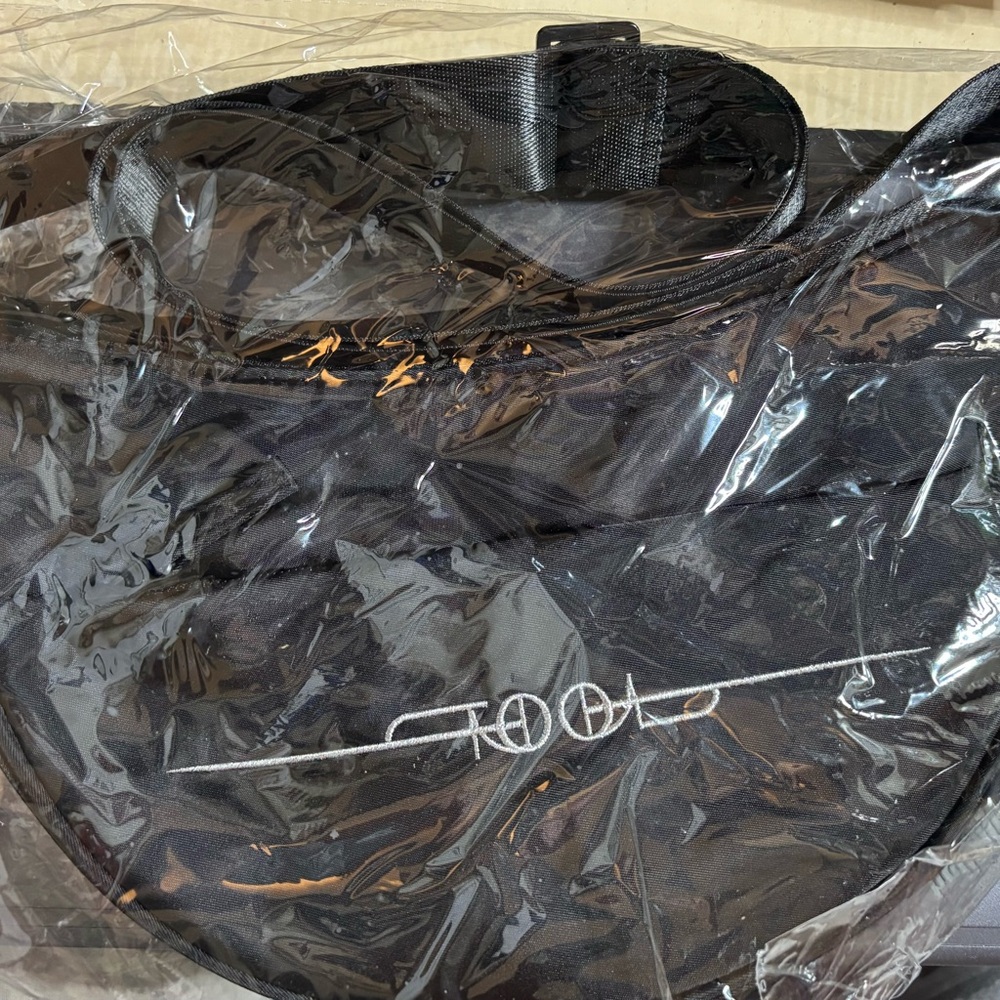 Black Crossbody Bag with White Logo